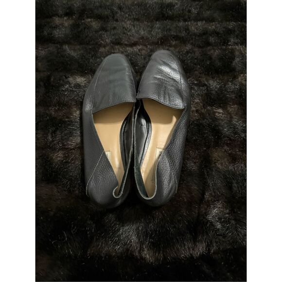 Saks fifth avenue black leather professional flats shoes classy 8.5 - Picture 4 of 5